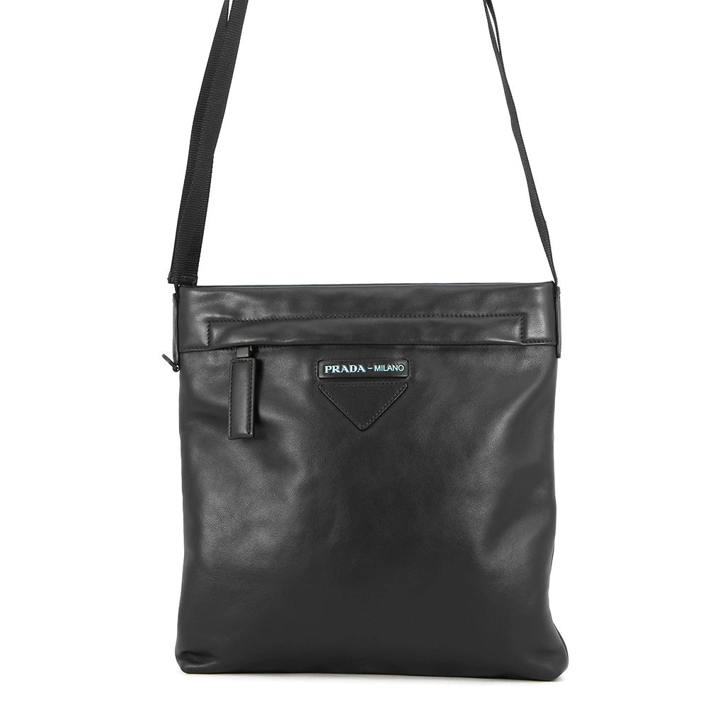 Prada Tessuto Crossbody Bag Leather Black